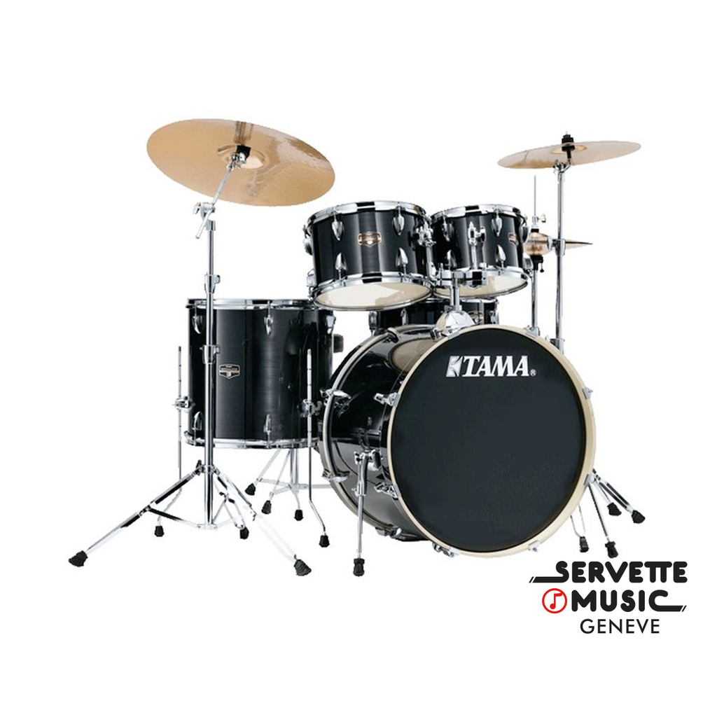 Tama Imperialstar 10T/12T/14F/20B/14S Hairline Black avec stands