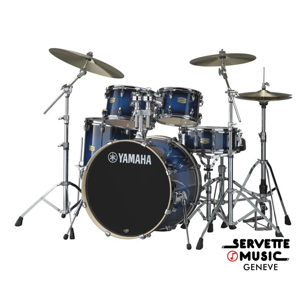 Yamaha Stage Custom 10T/12T/14F/20B/14S Deep Blue Sunburst avec stands