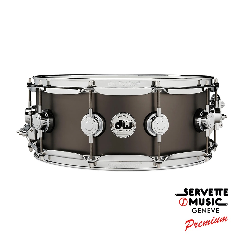DW Snare Drum Collector Satin Black over Brass 14x5.5