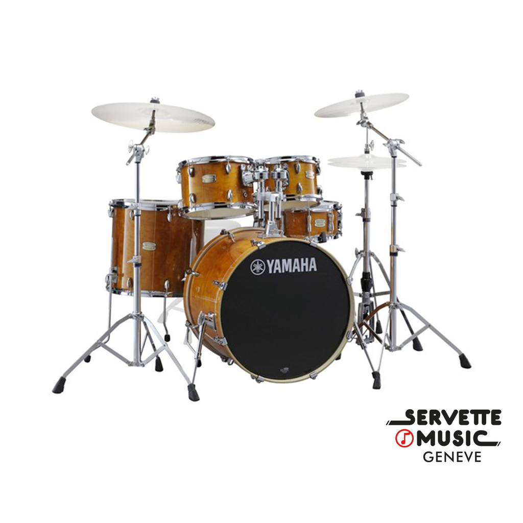 Yamaha Stage Custom Birch FUS 5  10T/12T/14F/20B/14S Honey Amber avec stands